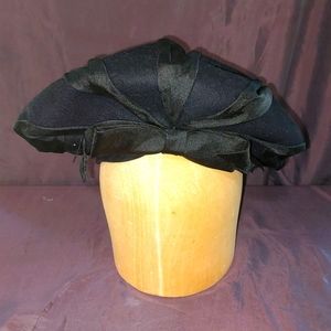 Lilly Dache Dachettes Black Velvet Vintage Hat